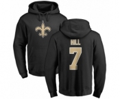 NFL Nike New Orleans Saints #7 Taysom Hill Black Name & Number Logo Pullover Hoodie