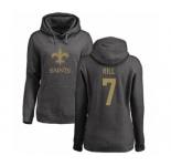 NFL Women's Nike New Orleans Saints #7 Taysom Hill Ash One Color Pullover Hoodie