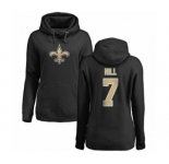 NFL Women's Nike New Orleans Saints #7 Taysom Hill Black Name & Number Logo Pullover Hoodie