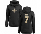 NFL Women's Nike New Orleans Saints #7 Taysom Hill Black Name & Number Logo Pullover Hoodie
