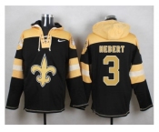 Nike New Orleans Saints #3 Bobby Hebert Black Player Pullover Hoodie