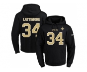Nike New Orleans Saints #34 Marshon Lattimore Black Name & Number Pullover NFL Hoodie