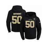 Nike New Orleans Saints #50 Stephone Anthony Black Name & Number Pullover NFL Hoodie