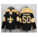Nike New Orleans Saints #50 Stephone Anthony Black Player Pullover Hoodie