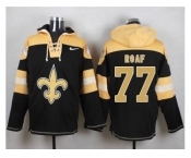 Nike New Orleans Saints #77 Willie Roaf Black Player Pullover Hoodie