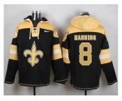 Nike New Orleans Saints #8 Archie Manning Black Player Pullover Hoodie