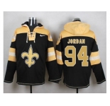 Nike New Orleans Saints #94 Cameron Jordan Black Player Pullover Hoodie