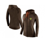 Women Nike New Orleans Saints Full-Zip Performance Hoodie Brown