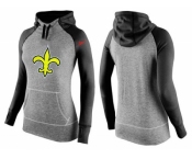 Women Nike New Orleans Saints Performance Hoodie Grey & Black_2