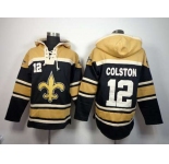 nike nfl jerseys new orleans saints #12 colston gold-black[pullover hooded sweatshirt]