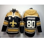 nike nfl jerseys new orleans saints #80 graham gold-black[pullover hooded sweatshirt]