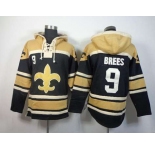 nike nfl jerseys new orleans saints #9 brees golden-black[pullover hooded sweatshirt]