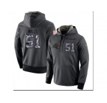 Men Carolina Panthers #51 Sam Mills Stitched Black Anthracite Salute to Service Player Performance Hoodie