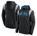 Mens Carolina Panthers Black Sideline Stack Performance Pullover Hoodie
