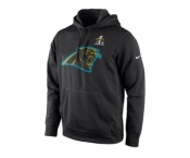 Men's Carolina Panthers Nike Black Super Bowl 50 Bound Team Travel Performance Pullover Hoodie