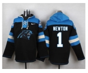 Nike Carolina Panthers #1 Cam Newton Black Player Pullover NFL Hoodie