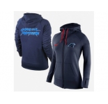 Women Nike Carolina Panthers Full-Zip Performance Hoodie Dark Blue