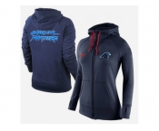 Women Nike Carolina Panthers Full-Zip Performance Hoodie Dark Blue