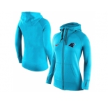 Women Nike Carolina Panthers Full-Zip Performance Hoodie Light Blue