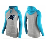 Women Nike Carolina Panthers Performance Hoodie Grey & Light Blue_2