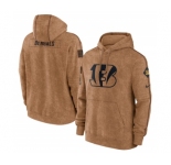 Men's Cincinnati Bengals 2023 Brown Salute to Service Pullover Hoodie