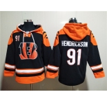 Men's Cincinnati Bengals #91 Trey Hendrickson Orange Black Ageless Must-Have Lace-Up Pullover Hoodie