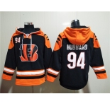 Men's Cincinnati Bengals #94 Sam Hubbard Orange Black Ageless Must-Have Lace-Up Pullover Hoodie