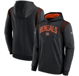 Men's Cincinnati Bengals Black Sideline Stack Performance Pullover Hoodie