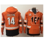 Nike Cincinnati Bengals #14 Andy Dalton Orange Black Name & Number Pullover NFL Hoodie