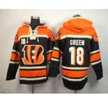 nike nfl jerseys cincinnati bengals #18 green black-orange[pullover hooded sweatshirt]