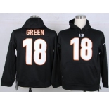 nike nfl jerseys cincinnati bengals #18 green black[pullover hooded sweatshirt]