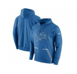 Men Detroit Lions Nike Royal Champ Drive Vapor Speed Pullover Hoodie