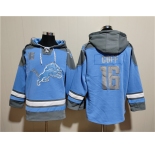 Men's Detroit Lions #16 Jared Goff Blue Ageless Must-Have Lace-Up Pullover Hoodie