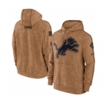 Men's Detroit Lions 2023 Brown Salute to Service Pullover Hoodie