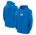 Men's Detroit Lions Blue Performance Pullover Hoodie