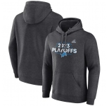 Men's Detroit Lions Heather Charcoal 2023 Playoffs Fleece Pullover Hoodie