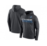 Men's Detroit Lions Nike Anthracite Sideline Circuit Pullover Performance Hoodie