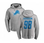 NFL Nike Detroit Lions #98 Damon Harrison Ash Name & Number Logo Pullover Hoodie