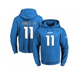 Nike Detroit Lions #11 Marvin Jones Jr Blue Name & Number Pullover NFL Hoodie