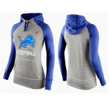 Women Nike Detroit Lions Performance Hoodie Grey & Blue_1