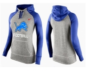 Women Nike Detroit Lions Performance Hoodie Grey & Blue_1
