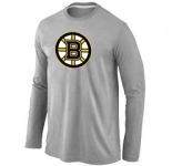 NHL Boston Bruins Big & Tall Logo Grey Long Sleeve T-Shirt