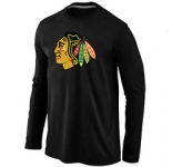 NHL Chicago Blackhawks Big & Tall Logo Black Long Sleeve T-Shirt