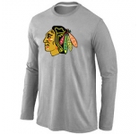 NHL Chicago Blackhawks Big & Tall Logo Grey Long Sleeve T-Shirt