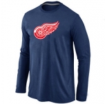 NHL Detroit Red Wings Big & Tall Logo D.BLUE Long Sleeve T-Shirt