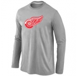 NHL Detroit Red Wings Big & Tall Logo Grey Long Sleeve T-Shirt