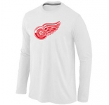 NHL Detroit Red Wings Big & Tall Logo WHITE Long Sleeve T-Shirt