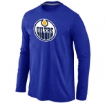 NHL Edmonton Oilers Big & Tall Logo Blue Long Sleeve T-Shirt