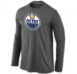 NHL Edmonton Oilers Big & Tall Logo Dark grey Long Sleeve T-Shirt