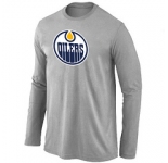 NHL Edmonton Oilers Big & Tall Logo Light grey Long Sleeve T-Shirt